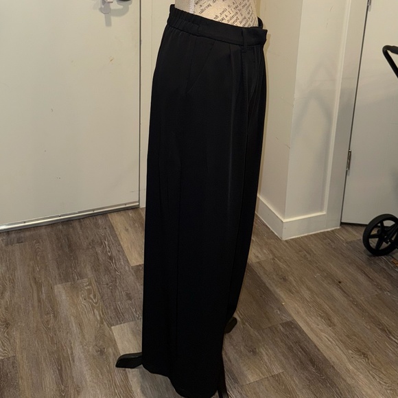 Black Chiffon Wide-Leg Trousers | Woman's Large | NWNT - Picture 5 of 5